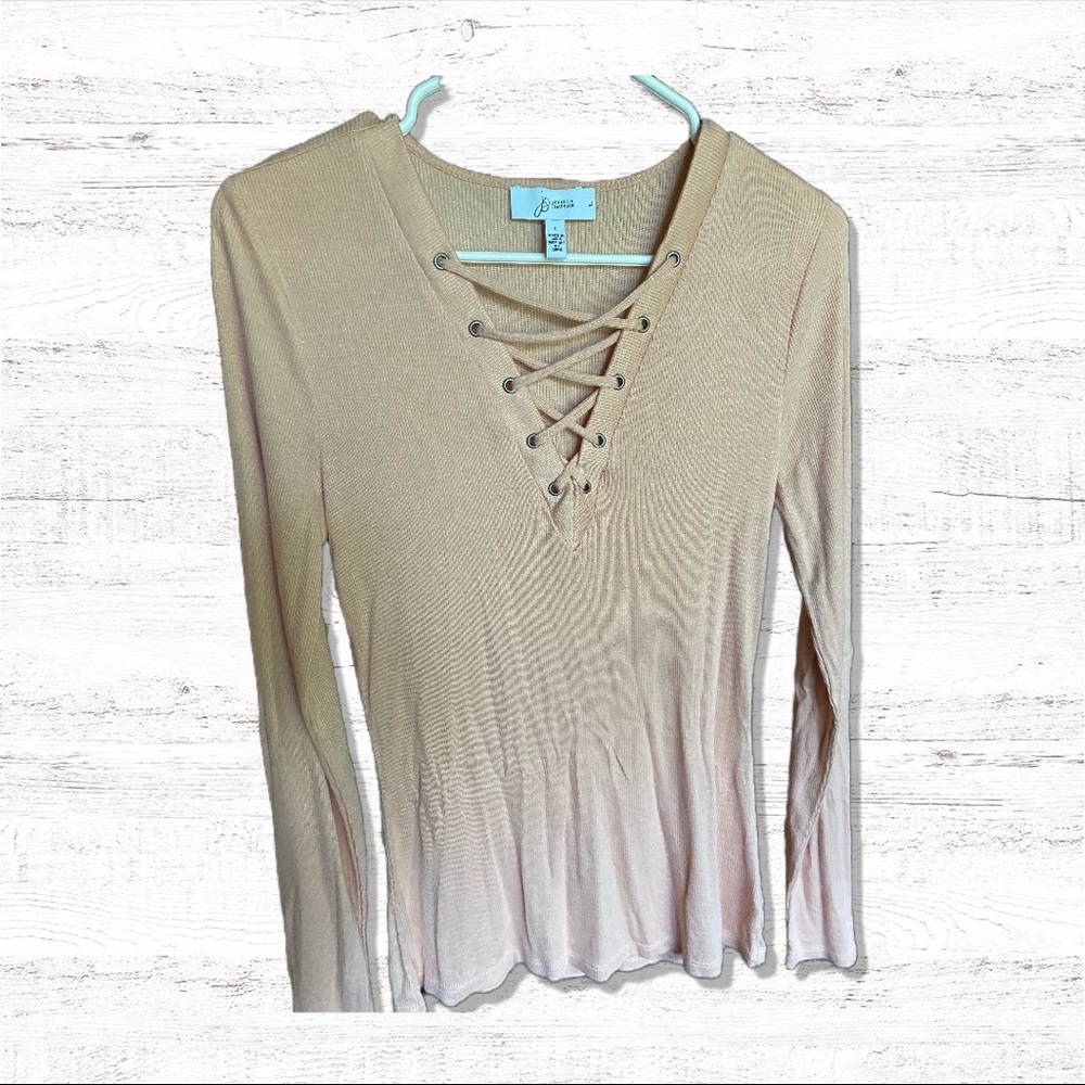 Jessica Simpson long sleeve viscose top, in dusty pink!